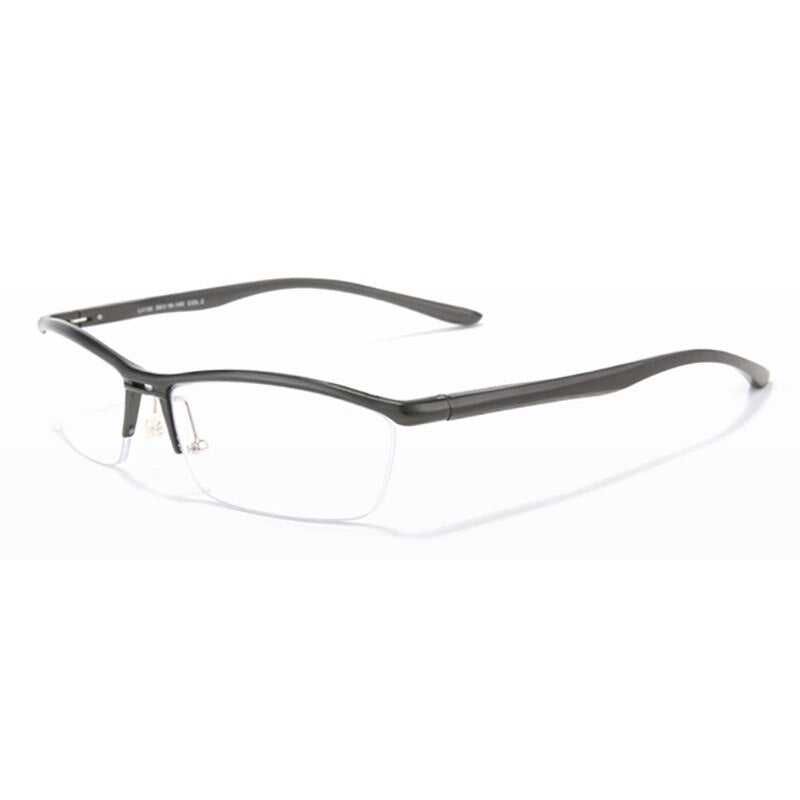 Hdcrafter Unisex Semi Rim Rectangle Titanium Frame Eyeglasses Lv130 Semi Rim Hdcrafter Eyeglasses Gray