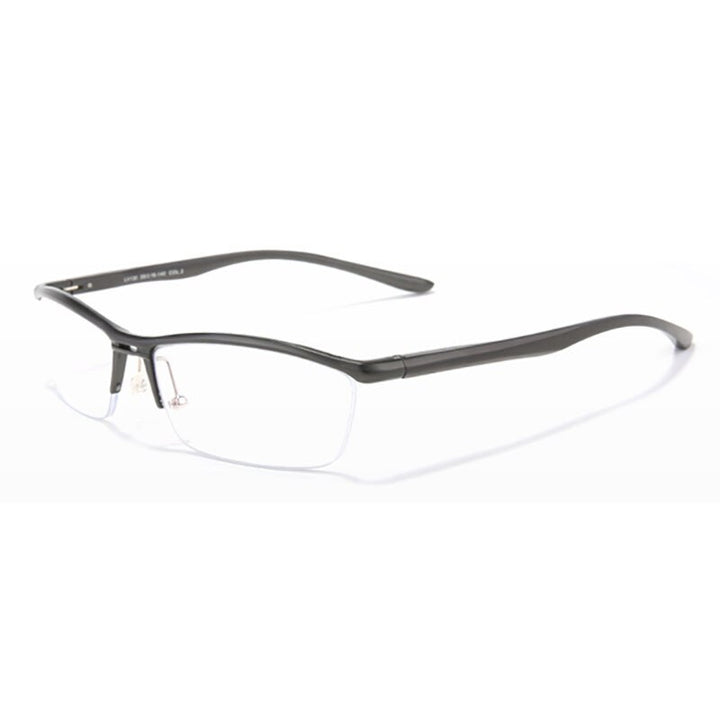 Hdcrafter Unisex Semi Rim Rectangle Titanium Frame Eyeglasses Lv130 Semi Rim Hdcrafter Eyeglasses Gray