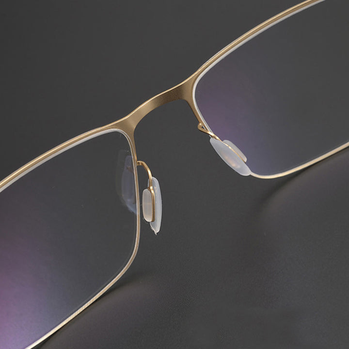 Gatenac Unisex Full Rim Square Titanium Alloy Screwless Frame Eyeglasses Gxyj655 Full Rim Gatenac