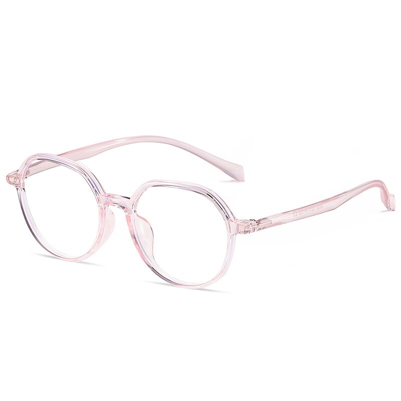 Hotony Unisex Full Rim Polygon Round Acetate Eyeglasses 2022 Full Rim Hotony Transparent Pink