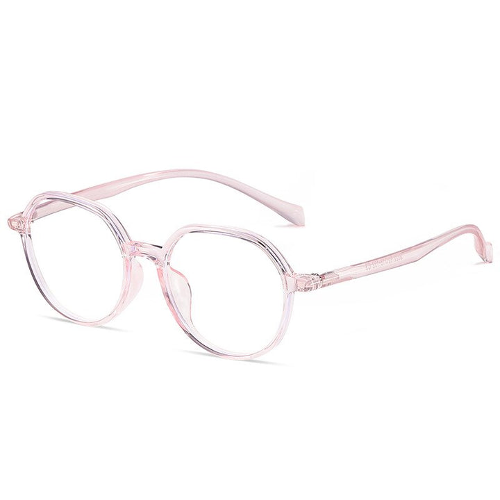 Hotony Unisex Full Rim Polygon Round Acetate Eyeglasses 2022 Full Rim Hotony Transparent Pink  