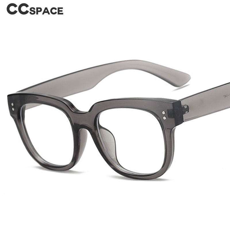 CCspace Unisex Full Rim Square Rectangle Resin Alloy Rivet Frame Eyeglasses 47086 Full Rim CCspace