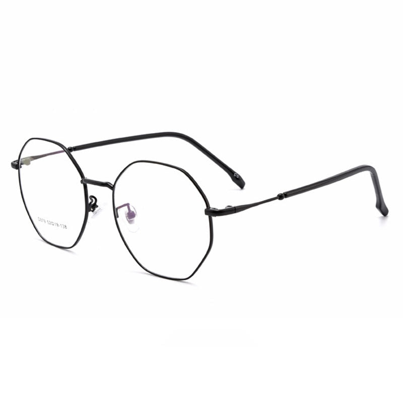 Hotony Unisex Full Rim Polygon Alloy Frame Spring Hinge Eyeglasses D879 Full Rim Hotony