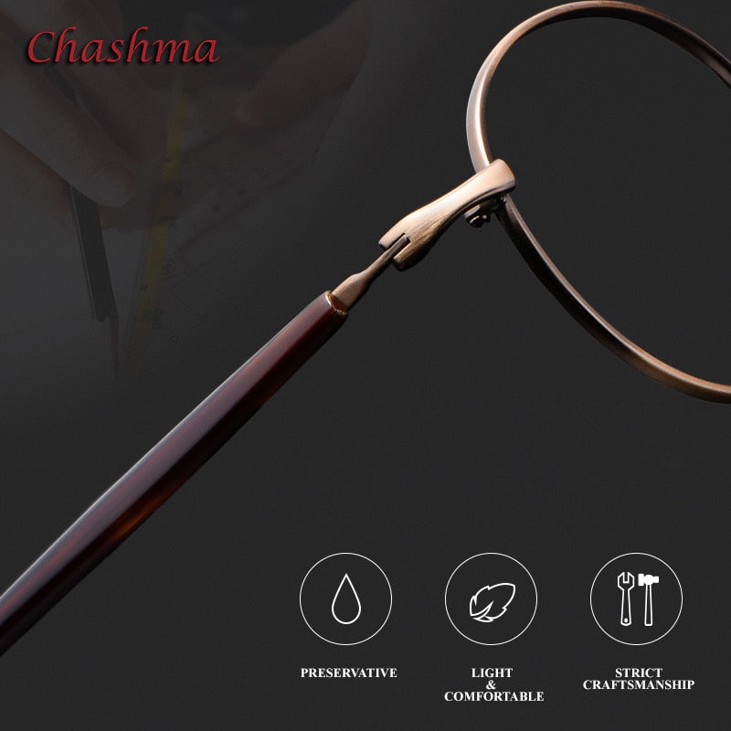 Chashma Ochki Unisex Full Rim Small Round Titanium Eyeglasses 2006 Full Rim Chashma Ochki