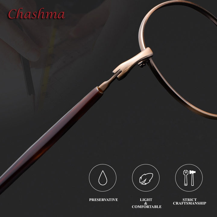 Chashma Ochki Unisex Full Rim Small Round Titanium Eyeglasses 2006 Full Rim Chashma Ochki