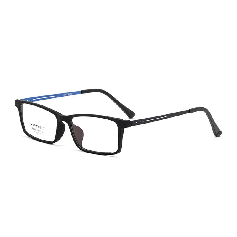 Hotony Unisex Full Rim Rectangle TR 90 Resin B Titanium Frame Eyeglasses 9826 Full Rim Hotony Black Blue