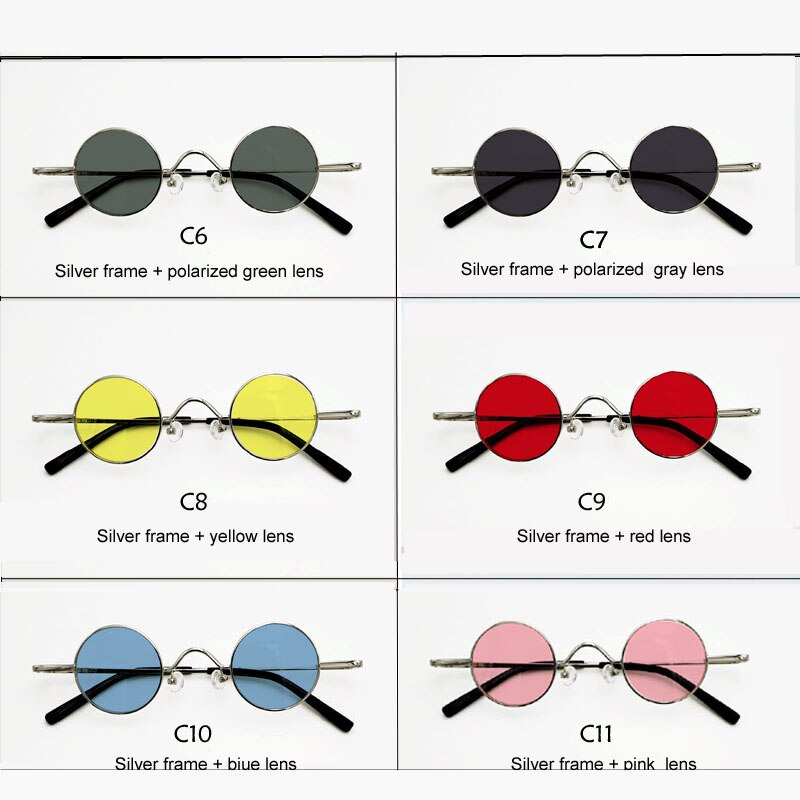 Yujo Unisex Acetate Alloy Small Round Sunglasses Y050 Sunglasses Yujo