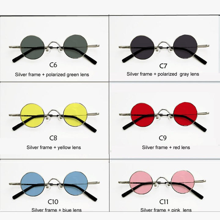 Yujo Unisex Acetate Alloy Small Round Sunglasses Y050 Sunglasses Yujo