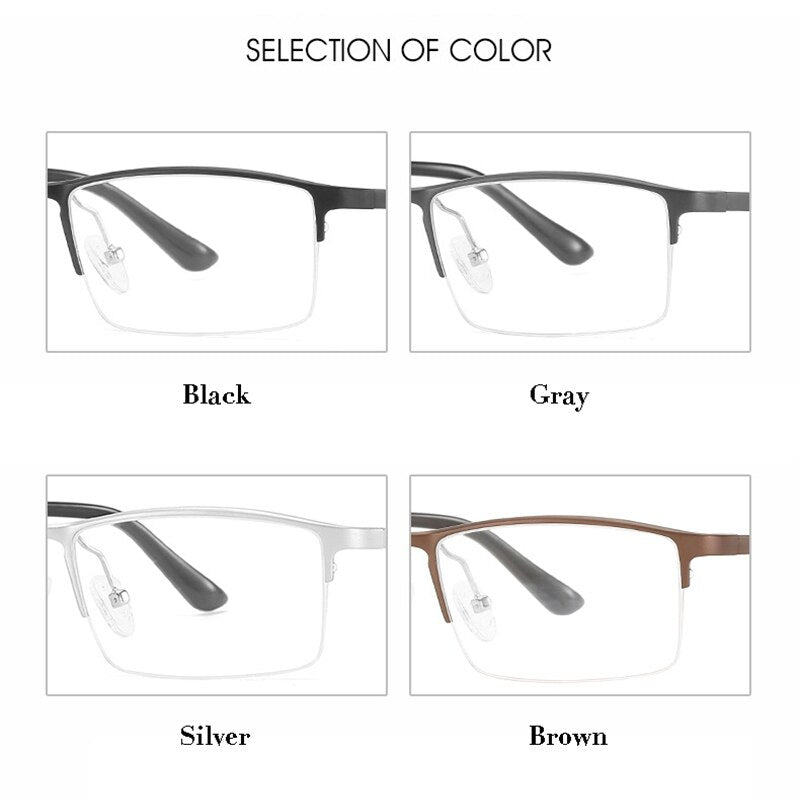 Hotony Unisex Semi Rim Rectangle Alloy Frame Eyeglasses 6263 Semi Rim Hotony