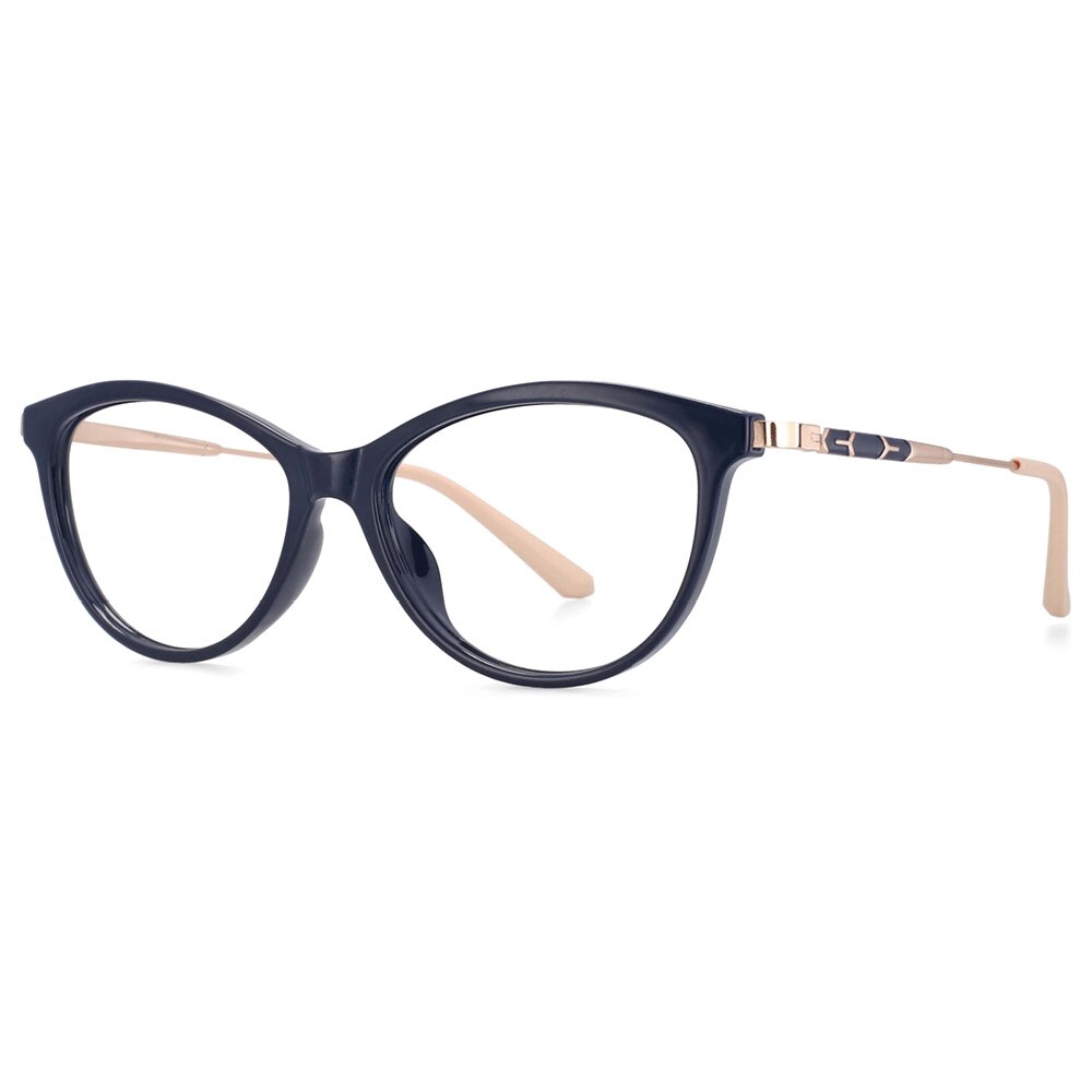 CCspace Unisex Full Rim Cat Eye Tr 90 Titanium Frame Eyeglasses 53754 Full Rim CCspace Blue