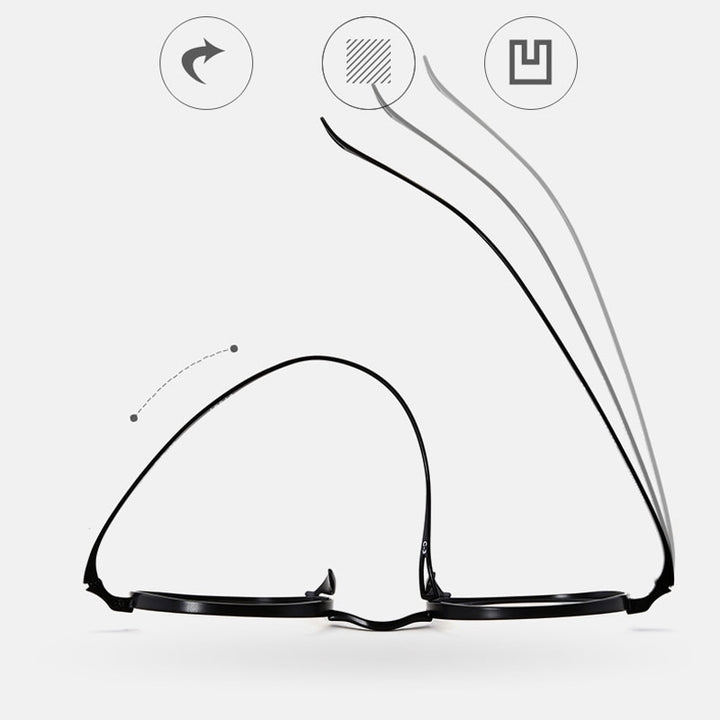 Gatenac Unisex Full Rim Round Titanium Frame Eyeglasses Gxyj02 Full Rim Gatenac