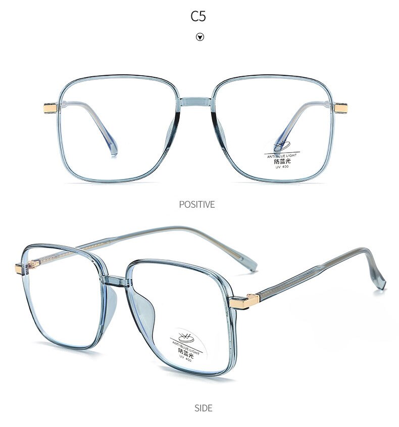 Hotony Unisex Full Rim Square TR 90 Resin Frame Eyeglasses 8877 Full Rim Hotony