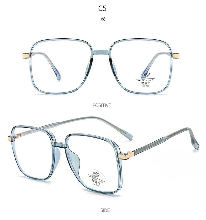 Hotony Unisex Full Rim Square TR 90 Resin Frame Eyeglasses 8877 Full Rim Hotony