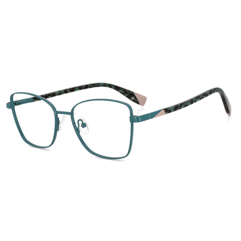 CCspace Women's Full Rim Square Alloy Frame Eyeglasses 53704 Full Rim CCspace Blue