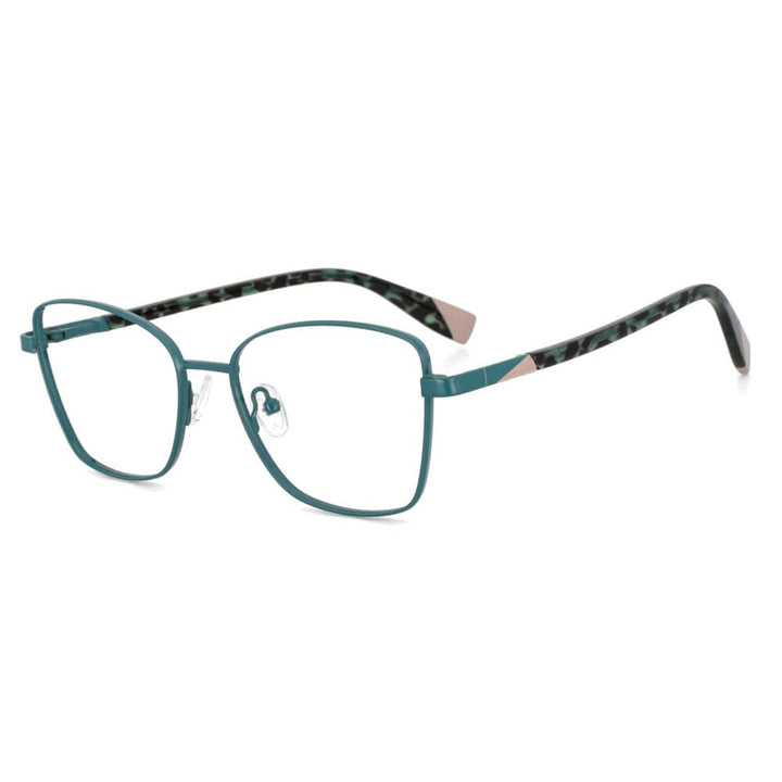 CCspace Women's Full Rim Square Alloy Frame Eyeglasses 53704 Full Rim CCspace Blue