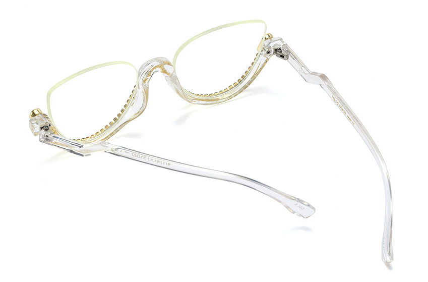 CCspace Women's Semi Rim Tr 90 Titanium Jeweled Frame Eyeglasses 45159 Semi Rim CCspace