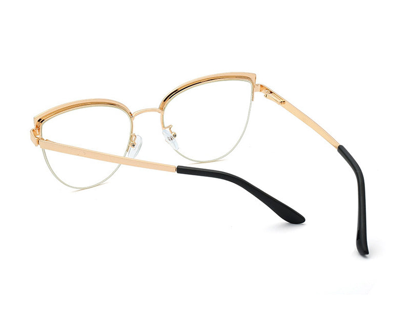 Hotony Women's Full Rim Cat Eye Alloy Frame Eyeglasses 95679 Full Rim Hotony