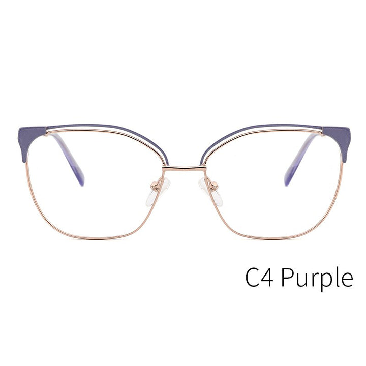 Kansept Women's Full Rim Cat Eye Stainless Steel Frame Eyeglasses Mg3532 Full Rim Kansept MG3532C4