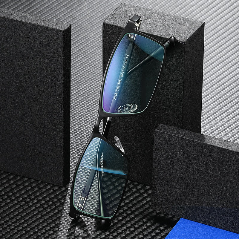 Hotochki Men's Full Rim TR-90 Resin Alloy Frame Eyeglasses T316 Full Rim Hotochki
