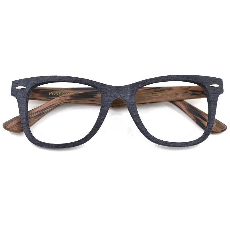 Hdcrafter Men's Full Rim Round Square Handcrafted Wood Frame Eyeglasses Ps6099 Full Rim Hdcrafter Eyeglasses   