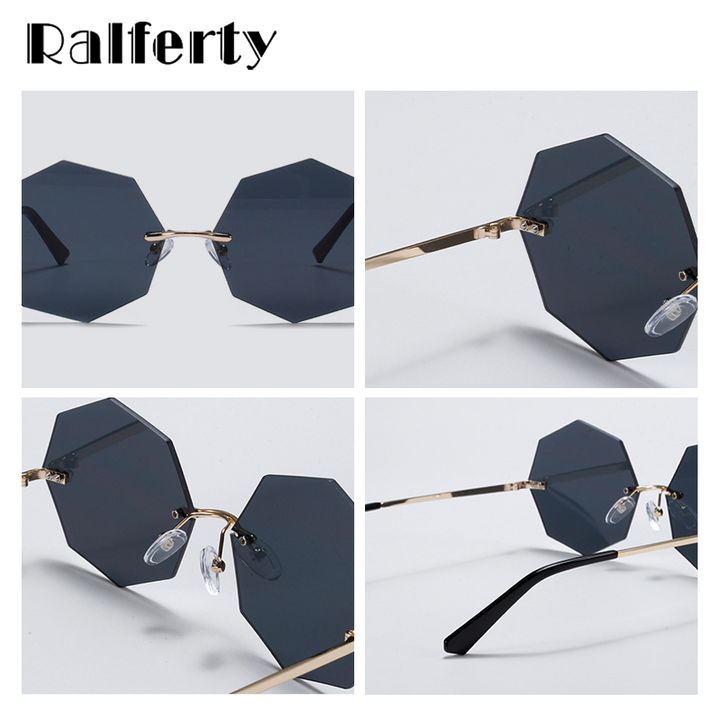 Ralferty Women's Steampunk Polygon Sunglasses WK005 Sunglasses Ralferty
