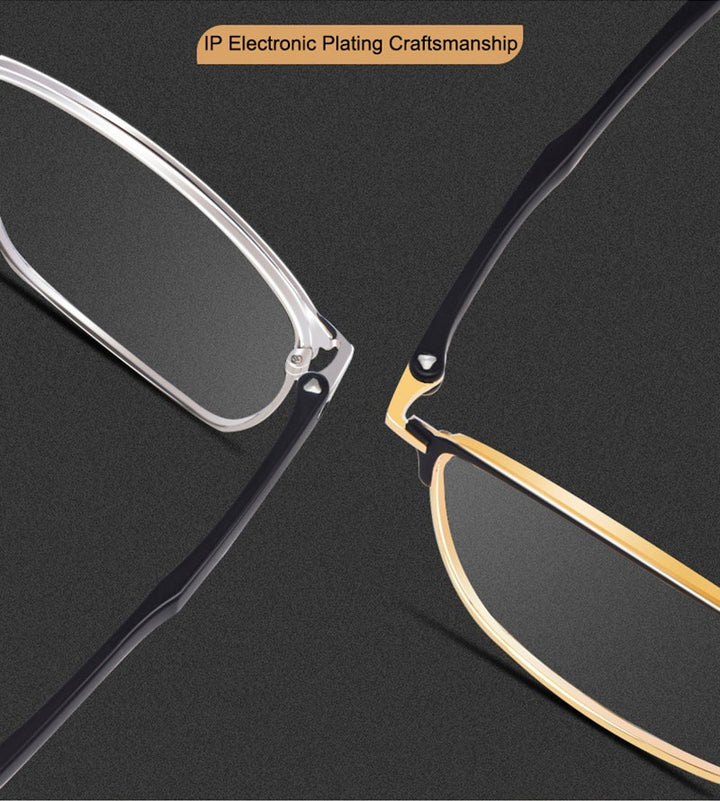 Hotony Unisex Full Rim Square Alloy Frame Eyeglasses 3007 Full Rim Hotony