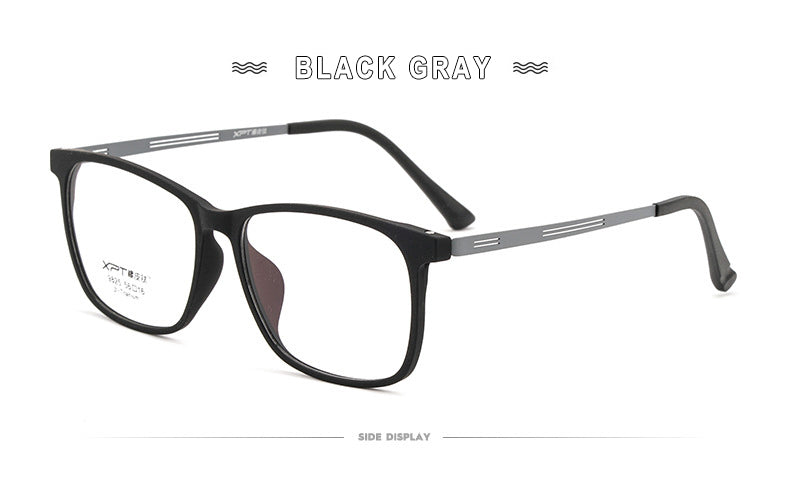 Hotony Unisex Full Rim Square TR 90 Resin B Titanium Frame Eyeglasses 9825 Full Rim Hotony