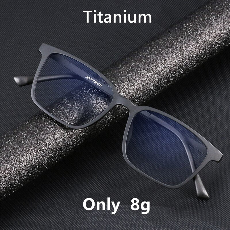 Yimaruili Men's Full Rim Square β Titanium TR 90 Resin Frame Eyeglasses 9822 Full Rim Yimaruili Eyeglasses