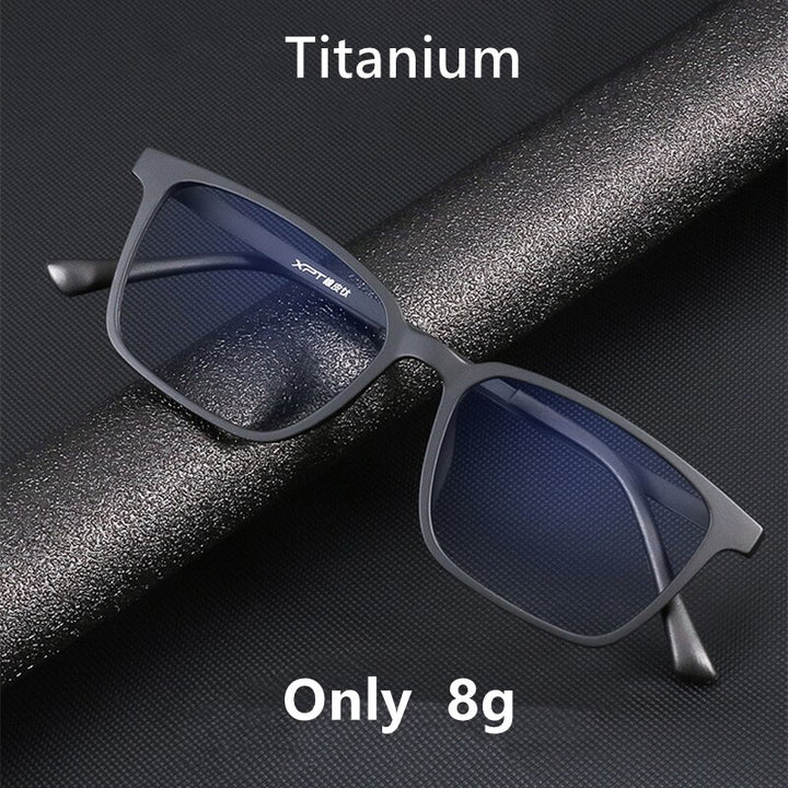 Yimaruili Men's Full Rim Square β Titanium TR 90 Resin Frame Eyeglasses 9822 Full Rim Yimaruili Eyeglasses