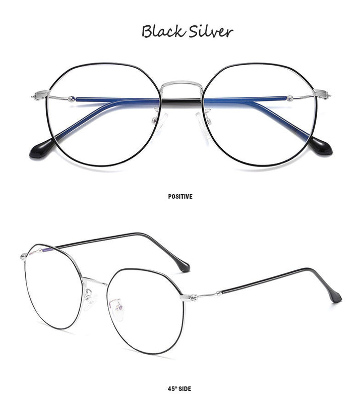 Hotony Unisex Full Rim Polygonal Alloy Frame Eyeglasses 1905 Full Rim Hotony