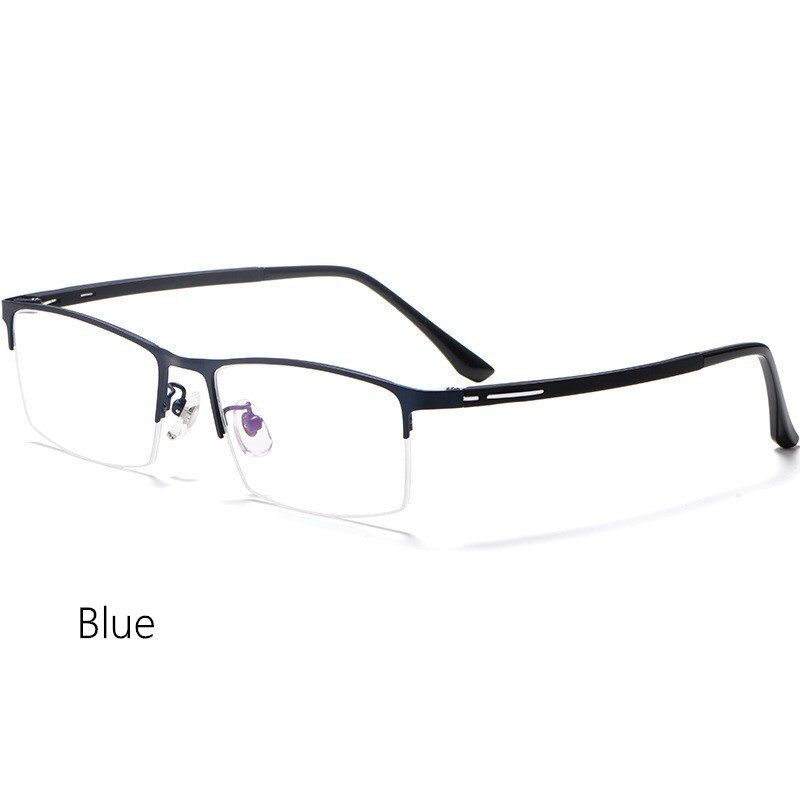Yimaruili Unisex Semi Rim Titanium Alloy Frame Eyeglasses P9916 Semi Rim Yimaruili Eyeglasses Blue China