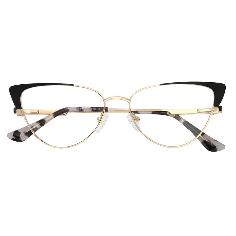 Laoyehui Women's Eyeglasses Cat Eye Alloy Frame 9014 Full Rim Laoyehui black