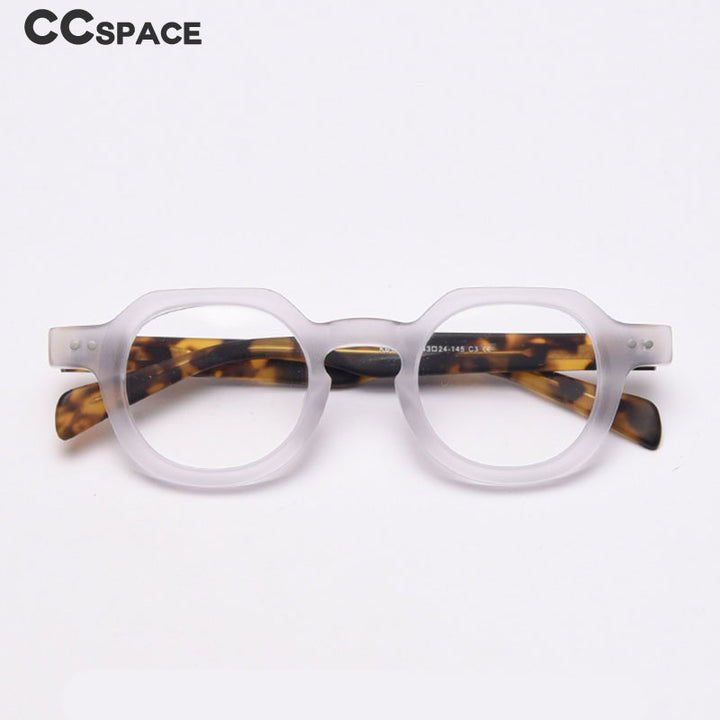CCspace Unisex Full Rim Round Acetate Frame Eyeglasses 49875 Full Rim CCspace