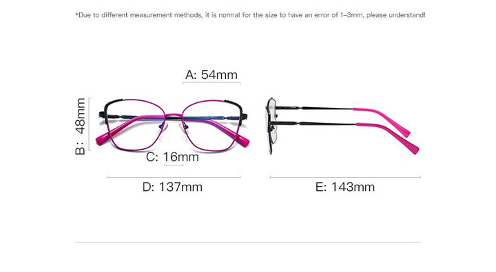 Hotochki Women's Full Rim Polygon Alloy Frame Eyeglasses 3014 Full Rim Hotochki