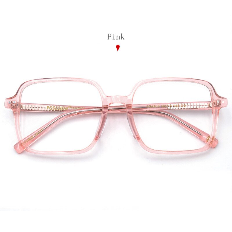 Hdcrafter Women's Full Rim Oversized Square Acetate Frame Eyeglasses Ps9105 Full Rim Hdcrafter Eyeglasses Pink
