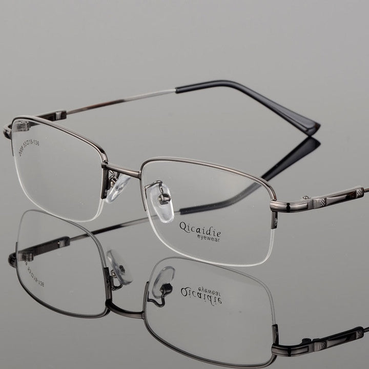 Bclear Men's Semi Rim Square Alloy Eyeglasses 2008 Semi Rim Bclear gray