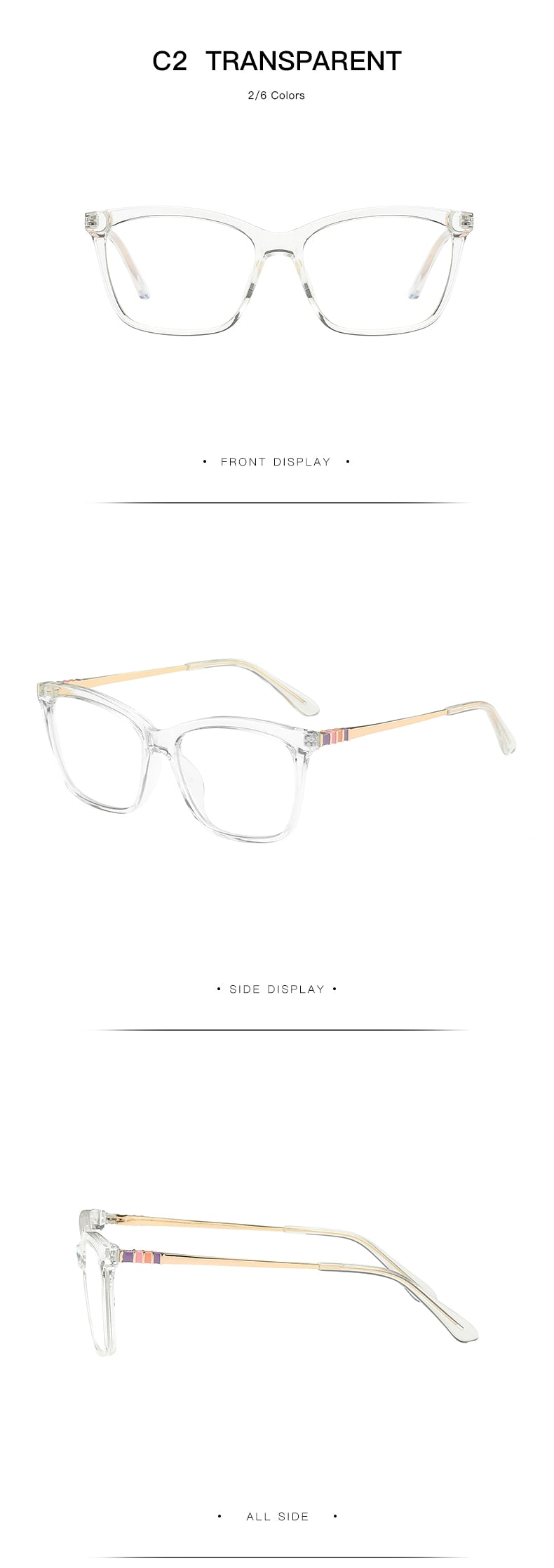 Hotochki Women's Full Rim Round TR-90 Resin Alloy Frame Eyeglasses 2060 Full Rim Hotochki