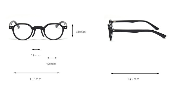 CCspace Unisex Full Rim Round Acetate Frame Eyeglasses 49806 Full Rim CCspace