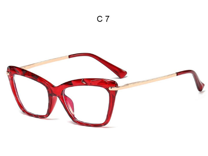 Hotony Women's Full Rim Cat Eye Acetate Frame Eyeglasses 97533 Full Rim Hotony