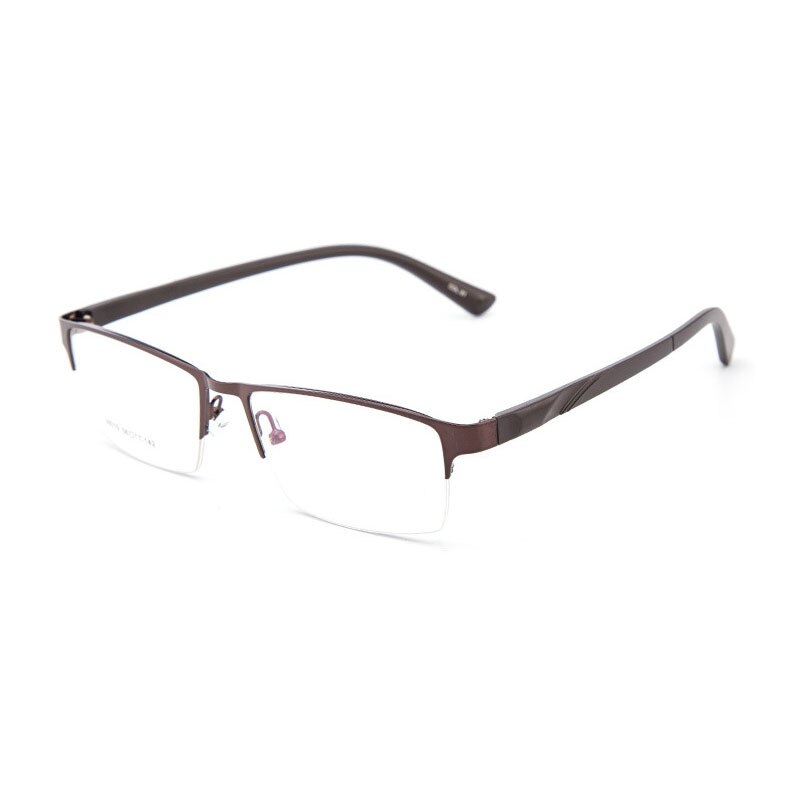 Hotochki Unisex Semi Rim Alloy Frame Eyeglasses 16019 Semi Rim Hotochki COFFEE