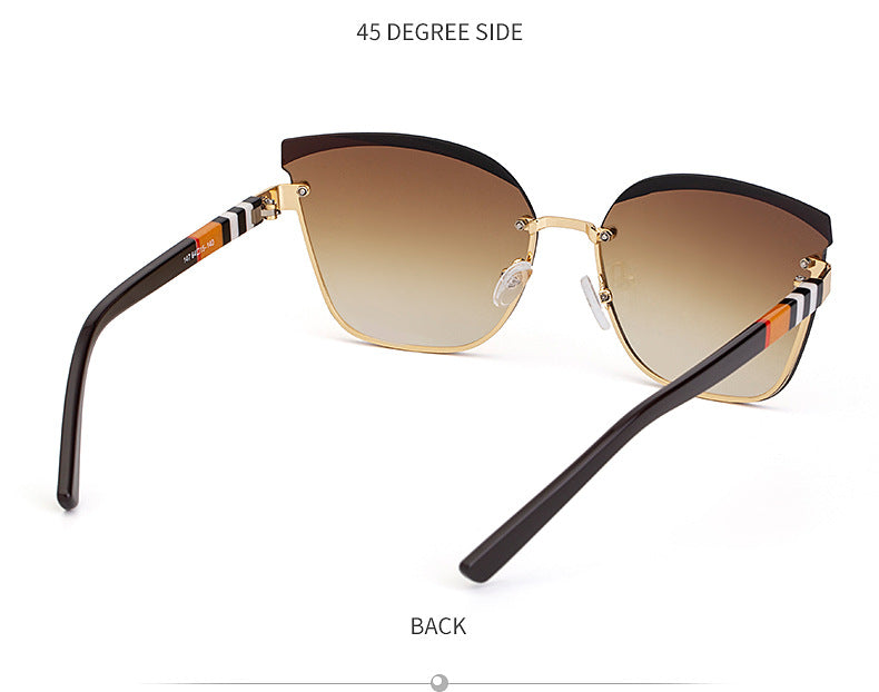 CCspace Women's Rimless Cat Eye Alloy Frame Sunglasses 49123 Sunglasses CCspace Sunglasses