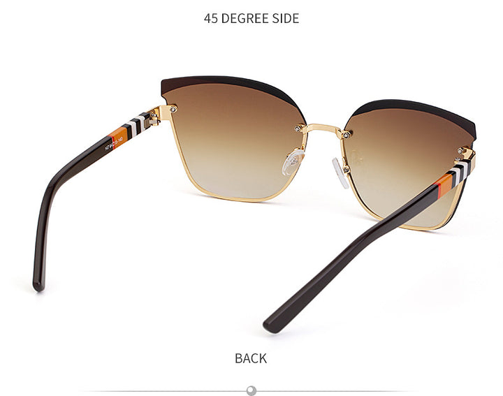 CCspace Women's Rimless Cat Eye Alloy Frame Sunglasses 49123 Sunglasses CCspace Sunglasses