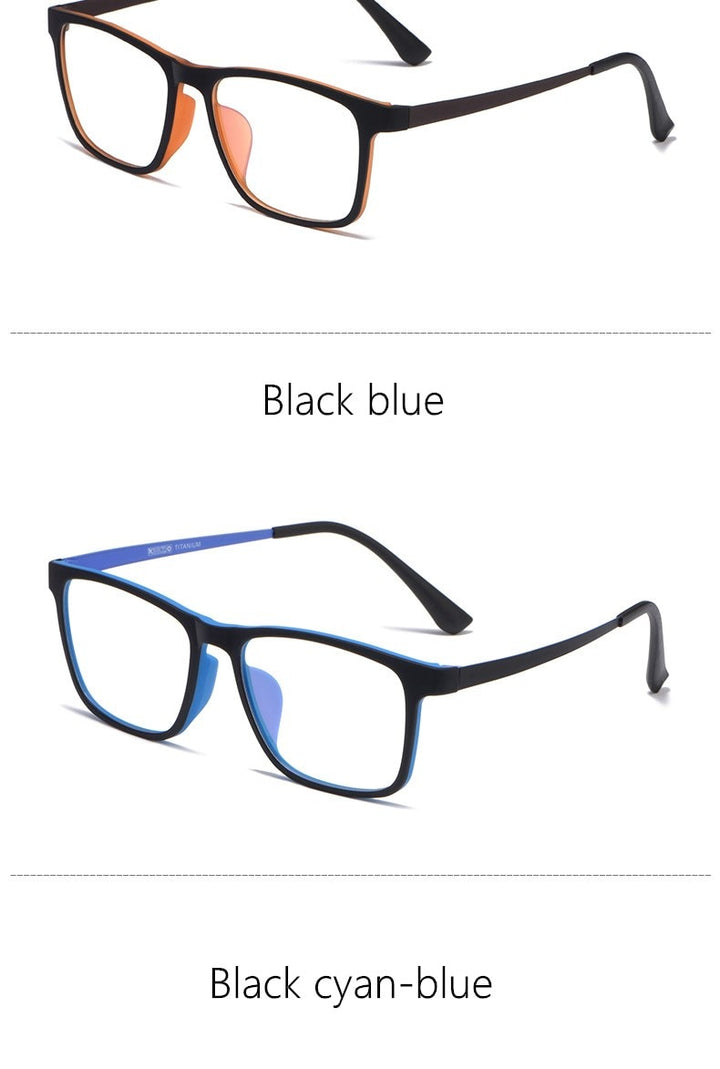 Yimaruili Men's Titanium Full Rim Square Eyeglasses HR3068 Full Rim Yimaruili Eyeglasses