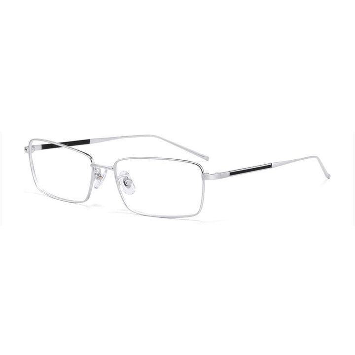 Hotochki Unisex Full Rim Beta Titanium Electro Plated Frame Eyeglasses 10109 Full Rim Hotochki Silver