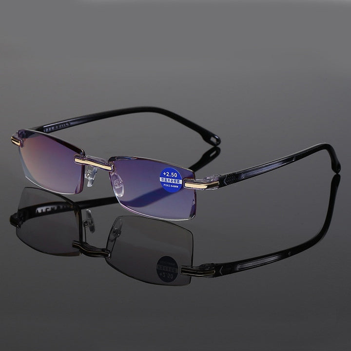 Unisex Reading Glasses Anti Blue Rays Rimless Alloy Eyewear Diopter +1.0 1.5 2.0 2.5 3.0 3.5 4.0 Reading Glasses Seemfly   