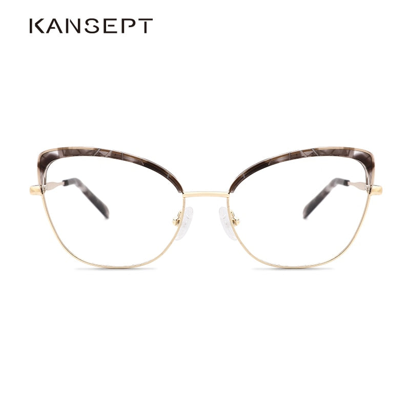 Kansept Women's Full Rim Cat Eye Stainless Steel Frame Eyeglasses Ms8127 Full Rim Kansept   