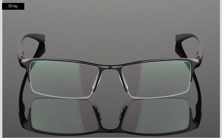 Hotochki Men's Semi Rim IP Electronic Plated Alloy Frame Eyeglasses 9065 Semi Rim Hotochki