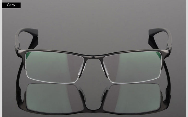 Hotochki Men's Semi Rim IP Electronic Plated Alloy Frame Eyeglasses 9065 Semi Rim Hotochki