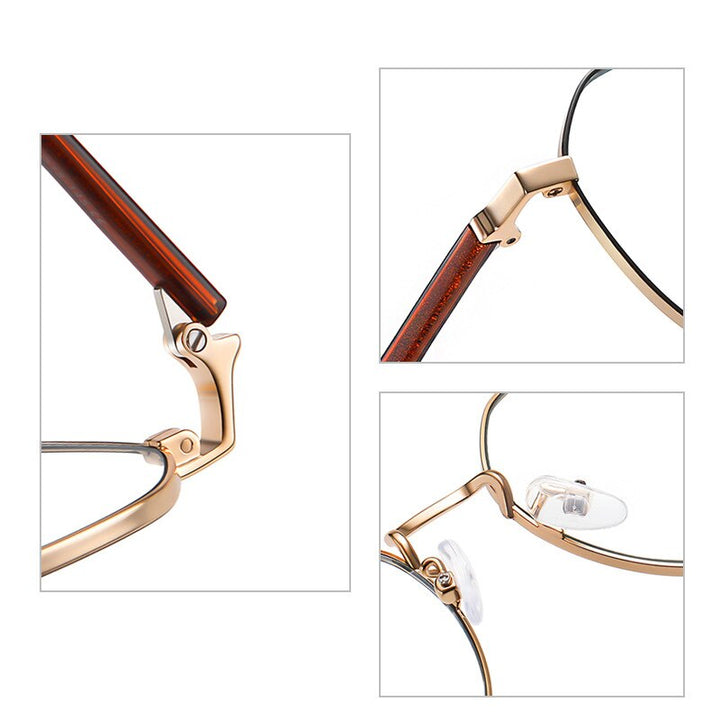Handoer Unisex Full Rim Irregular Round Alloy Eyeglasses Ld219 Full Rim Handoer