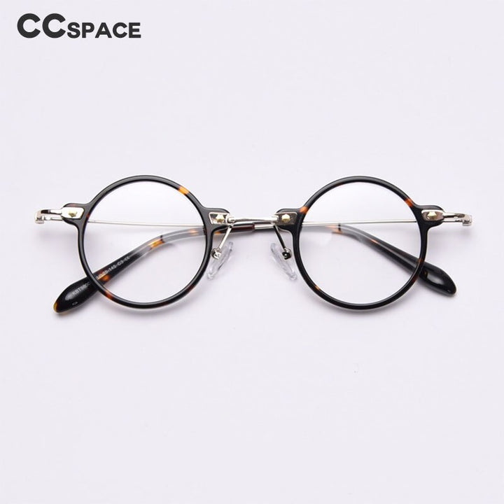 CCspace Unisex Full Rim Roud Acetate Frame Eyeglasses 49811 Full Rim CCspace